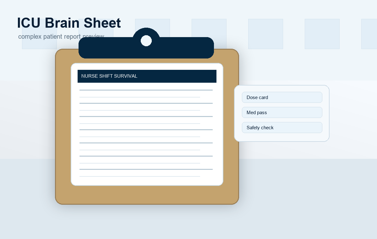 ICU brain sheet critical care report preview