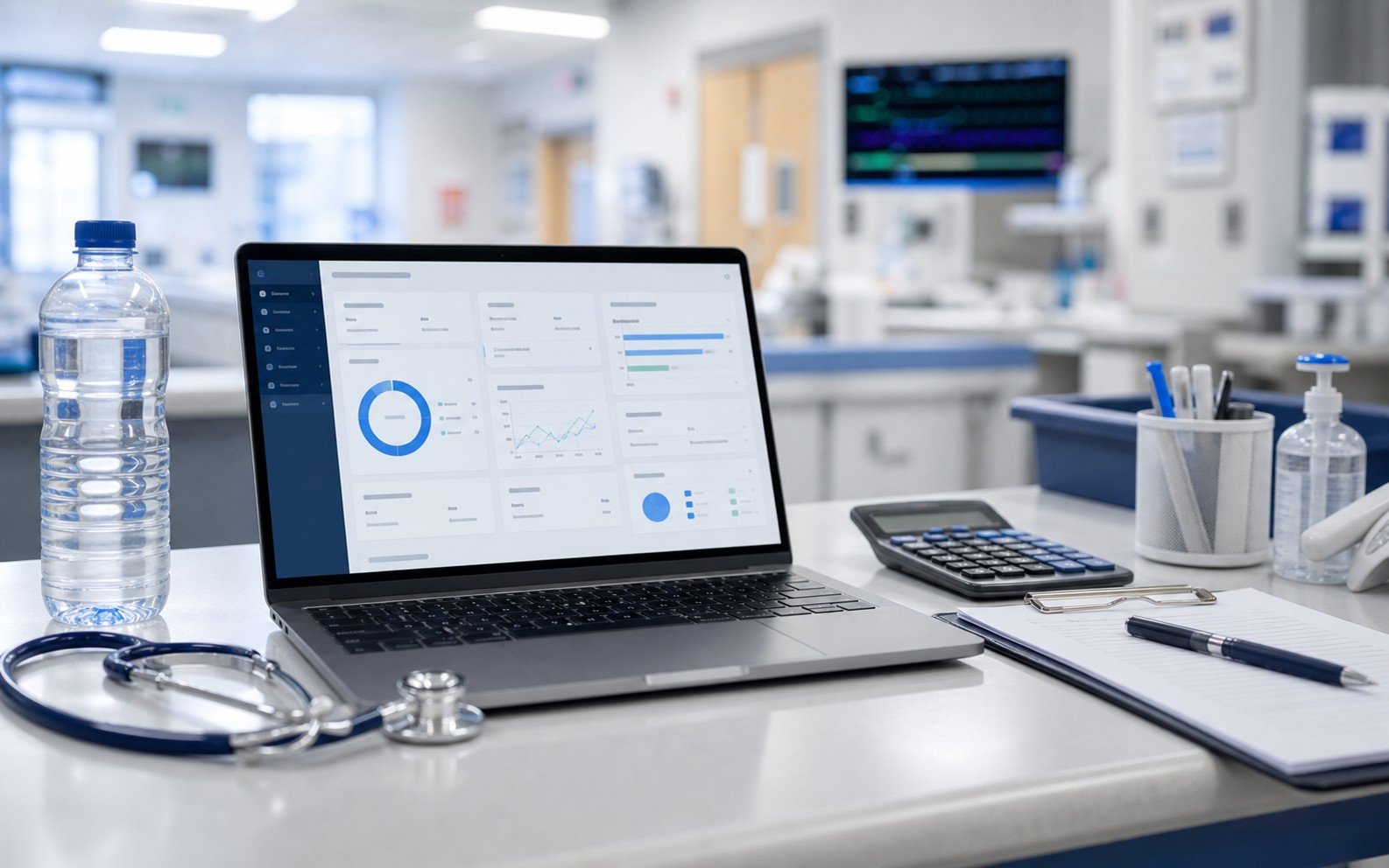 Nursing clinical tool dashboard on a laptop